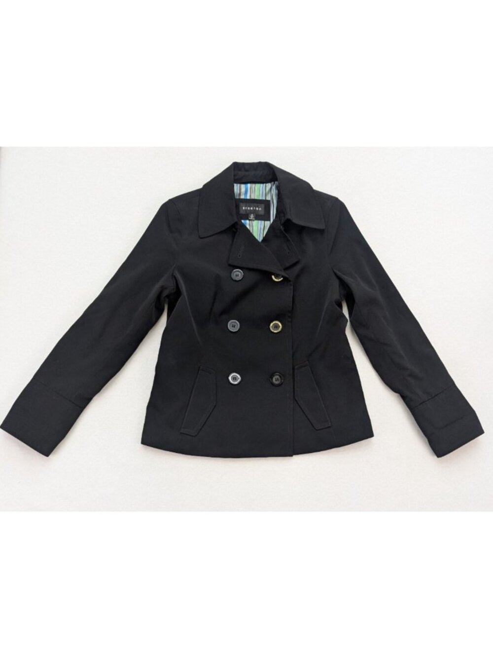 Braetan Women's Jacket Size S Black Double-Breasted Lightweight